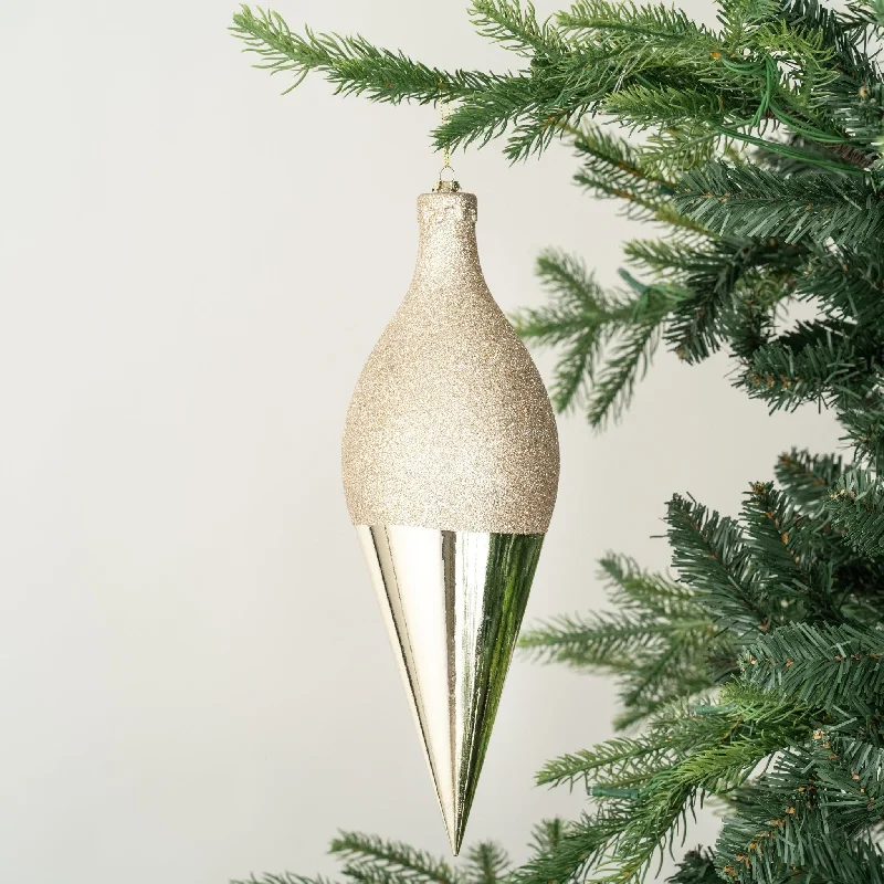 Christmas Wonderland Champagne Finial with Glitter