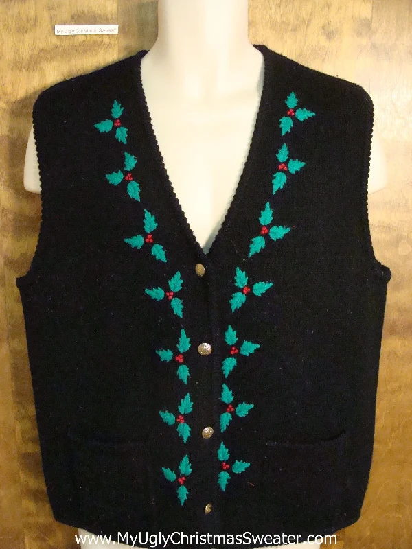 Christmas Candy Gift Cheap Black Ugly Christmas Sweater Vest