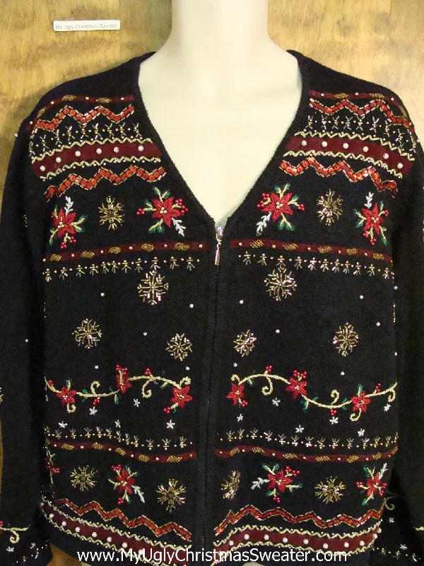 Christmas Peppermint Treats Cheap Poinsettias and Snowflakes Cute Xmas Sweater