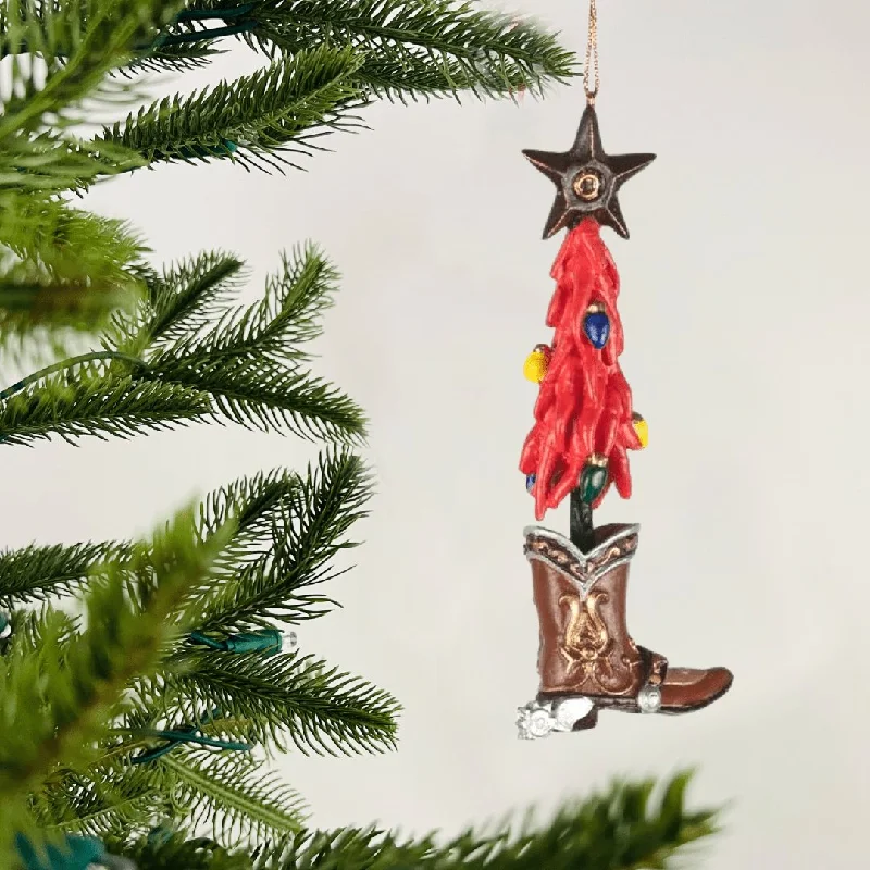 Christmas Fireplace Socks Chili Tree Boot Ornament
