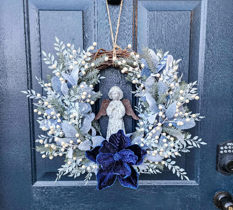 Christmas Fireplace Mantel Christmas Angel Wreath, Magnolia, Lamb's Ear, Fern, Pine With Pearl Sprays, Winter Holiday Wreaths, For Front Door, Christmas Gift Christmas Fireplace Mantel Christmas Angel Wreath, Magnolia, Lamb's Ear, Fern, Pine With Pearl Sprays, Winter Holiday Wreaths, For Front Door, Christmas Gift
