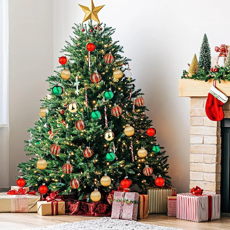 Christmas Pine Garland Christmas Ball Ornaments - 36 PCS - Shatterproof - Red, Green, Gold - Holiday Wedding Party Decoration Christmas Pine Garland Christmas Ball Ornaments - 36 PCS - Shatterproof - Red, Green, Gold - Holiday Wedding Party Decoration