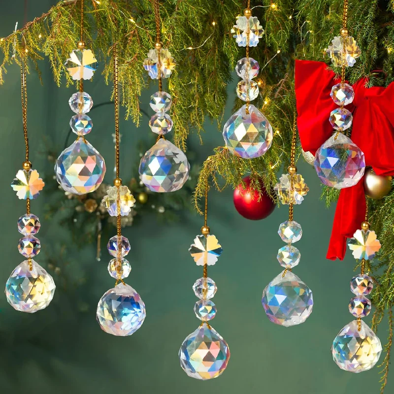 12 Ab Color Crystal Ornaments