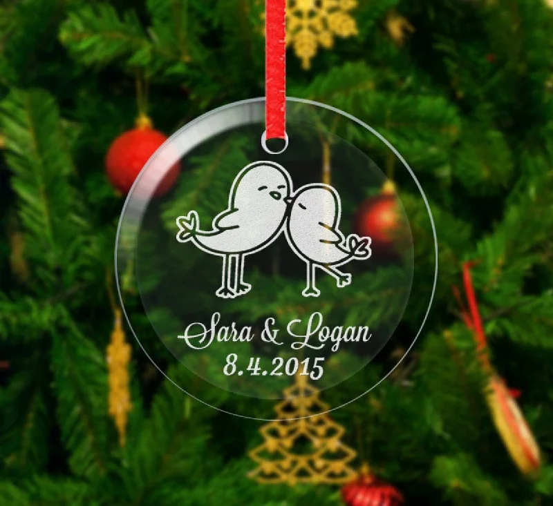 Christmas Happy Moments Christmas Ornament Personalized Love Birds First Christmas Ornaments Him Her Couple Gift Love Engraved Names Date Wedding Married Engagement Christmas Happy Moments Christmas Ornament Personalized Love Birds First Christmas Ornaments Him Her Couple Gift Love Engraved Names Date Wedding Married Engagement