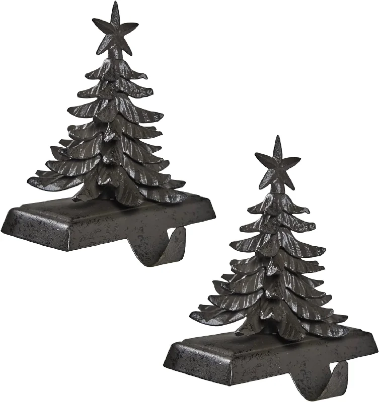 Christmas Sleigh Ride Christmas Tree Stocking Hanger - Iron Finish Set of 2 Park Designs