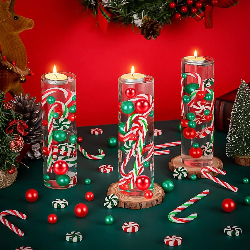 Christmas Star Christmas Vase Filler - Green and Red Candy Cane Beads and Floating Pearls for Home Decor and Table Centerpieces Christmas Star Christmas Vase Filler - Green and Red Candy Cane Beads and Floating Pearls for Home Decor and Table Centerpieces