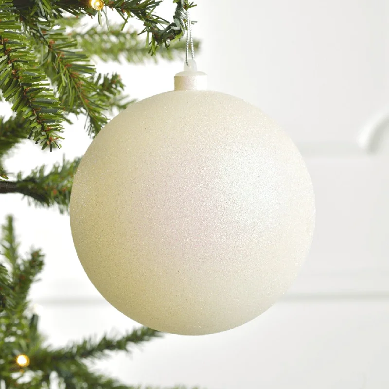 Christmas Star Decoration Classic White Glitter Ball Ornament