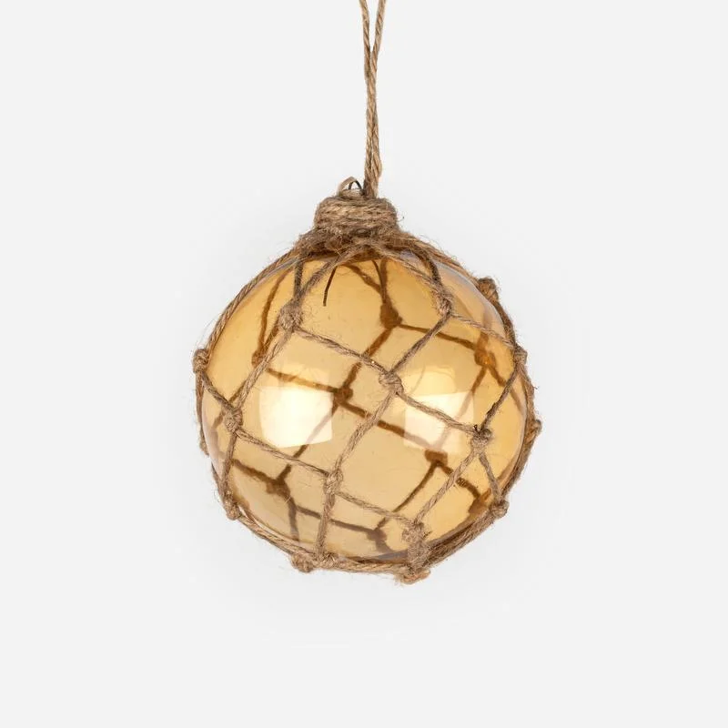 Christmas Gift Wrapping Clear Bauble Jute Ornament