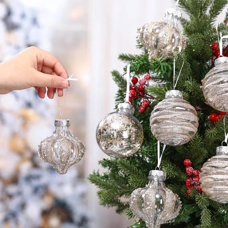 Christmas Centerpiece Clear Shatterproof Christmas Ball Ornaments - Set of 9 - Champagne Color Christmas Centerpiece Clear Shatterproof Christmas Ball Ornaments - Set of 9 - Champagne Color
