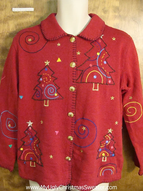 Christmas Countdown Colorful Christmas Tree Ugly Xmas Sweater