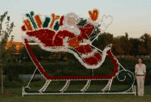 Christmas Fireplace Decor Custom Commercial Animated Sleigh Motif   (1223-N)