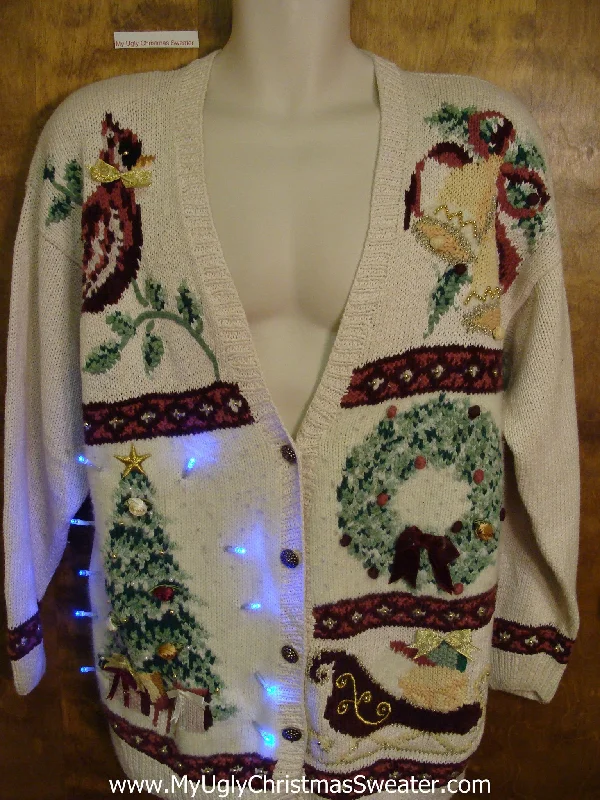 Christmas Home Decor Corny 80s Mess Xmas Sweater with Lights