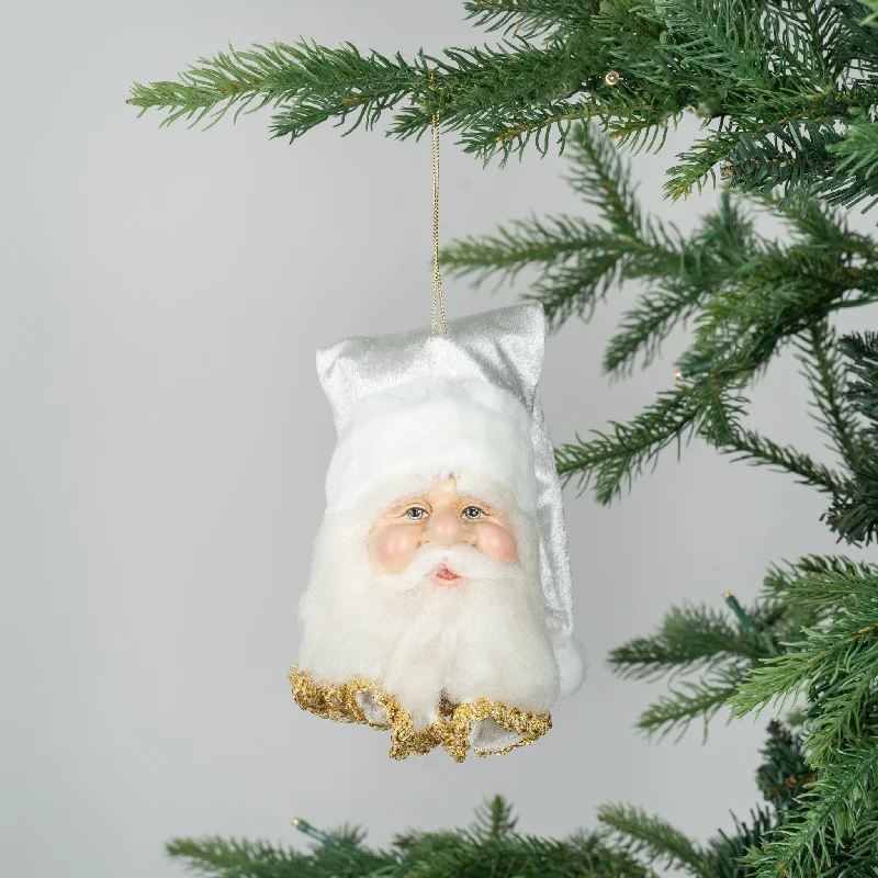 Christmas Stocking Fillers Cream Hat Santa Head Ornament
