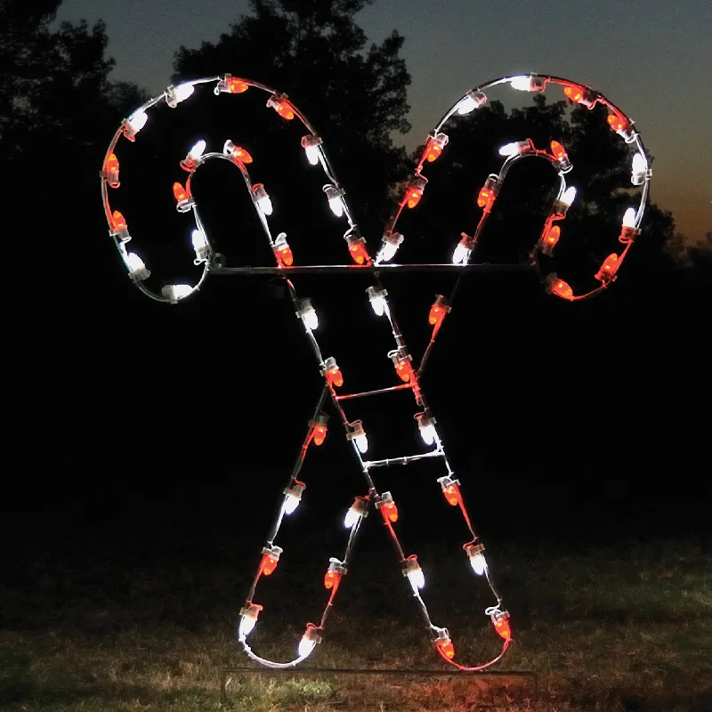 Christmas Lights Candy Cane - Red & White (1401-1)