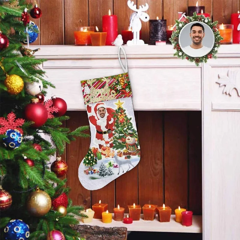 Christmas Countdown 17.52in(L) Super Size-Custom Face Hello Christmas Stocking