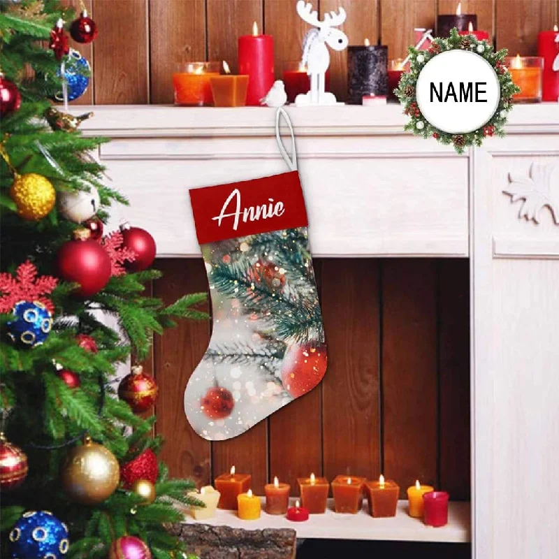 Christmas Baking Traditions 17.52in(L) Super Size-Custom Name Christmas Tree Snow Christmas Stocking Christmas Baking Traditions 17.52in(L) Super Size-Custom Name Christmas Tree Snow Christmas Stocking