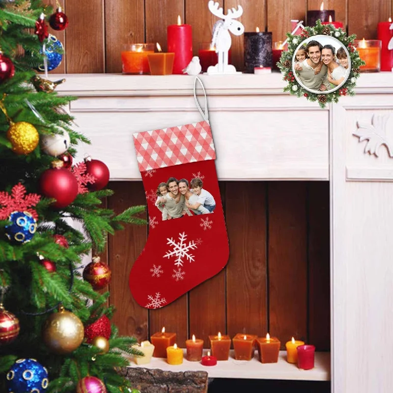 Christmas Chocolate Delights 17.52in(L) Super Size-Custom Photo Snow Red Christmas Stocking Christmas Chocolate Delights 17.52in(L) Super Size-Custom Photo Snow Red Christmas Stocking