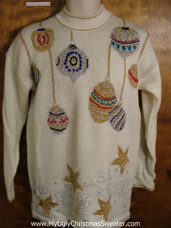 Christmas Dinner Cute 80s Acrylic Ornament Themed Holiday Sweater
