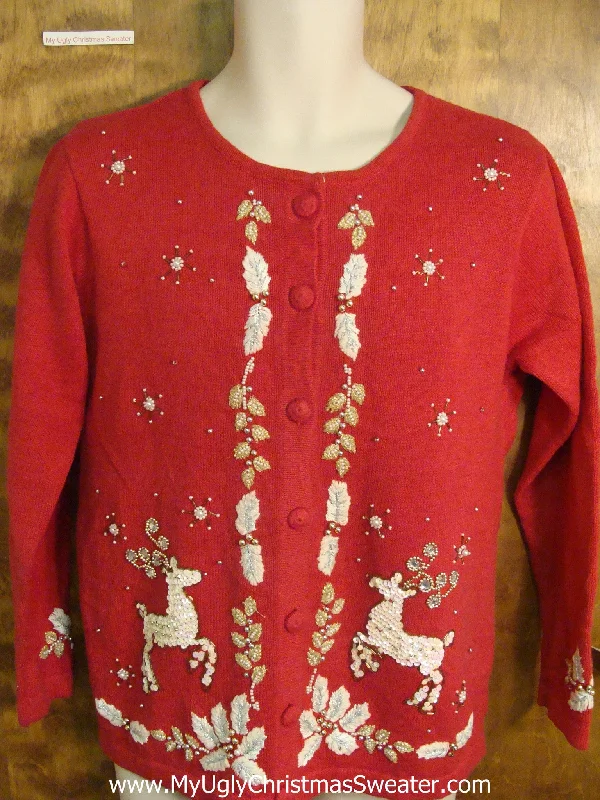 Christmas Gifts Cute Bling Reindeer Ugly Xmas Sweater