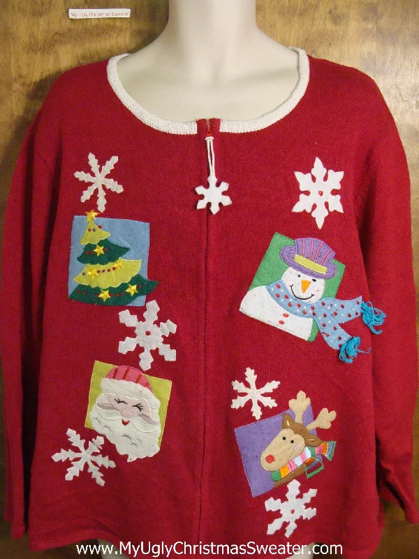 Christmas Eve Cute Cartoony Fun Holiday Sweater XXXL