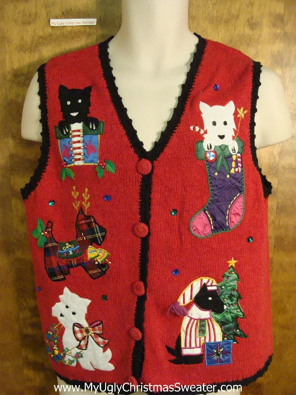 Christmas Holiday Fun Cute Festive Dogs Christmas Sweater Vest