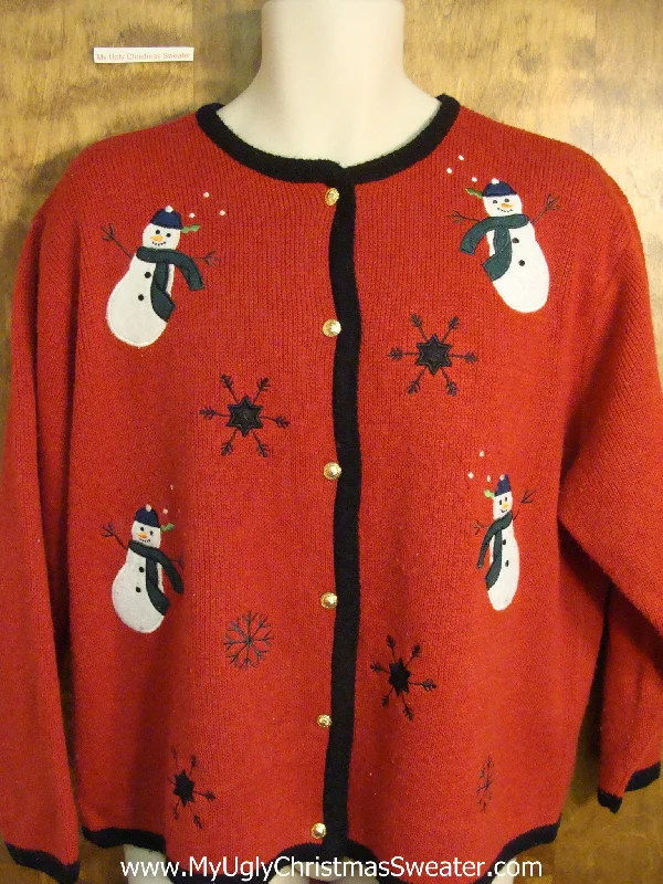 Christmas Gift Packing Cute Holiday Sweater with a Foursome of Fun Snowmen
