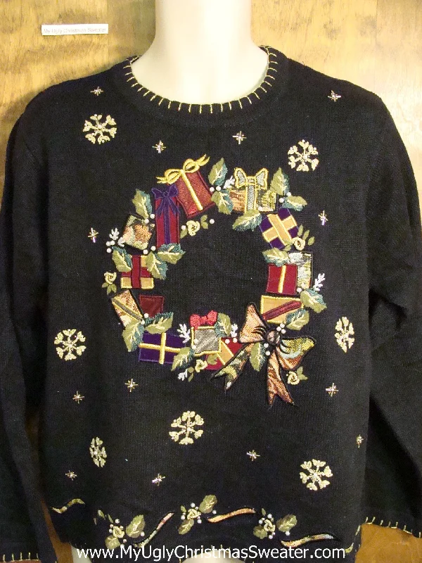 Christmas Feast Cute Holiday Sweater with Ornate Wreath