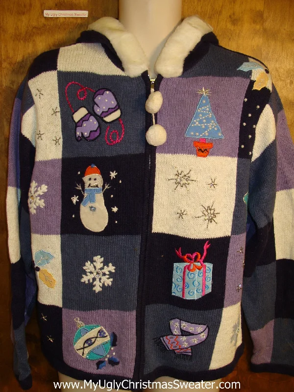 Christmas Wreath Cute Purple Hoodie Holiday Sweater