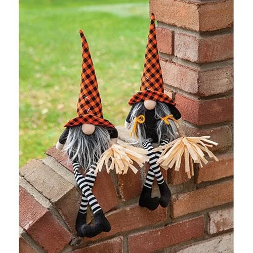 Christmas Pine Tree Dangle Leg Halloween Gnome, 2 Asstd. sold individually