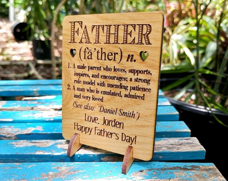 Christmas Caroling Definition of Father Personalized Fathers Day Wood Greeting Card With Stand New Dad to Be Child GIft to Parent Mens Gift Present for Daddy Christmas Caroling Definition of Father Personalized Fathers Day Wood Greeting Card With Stand New Dad to Be Child GIft to Parent Mens Gift Present for Daddy