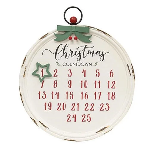 Christmas Gingerbread House Distressed Christmas Bulb Countdown Calendar w/Star Magnet