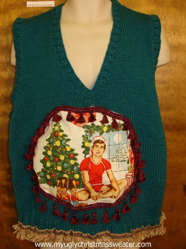Christmas Frosty Weather Dont Overheat in this Mens Hottie Guy Ugly Christmas Sweater Vest Christmas Frosty Weather Dont Overheat in this Mens Hottie Guy Ugly Christmas Sweater Vest
