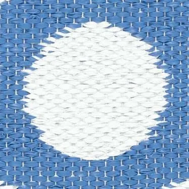 Christmas Fireplace Dot French Blue Handwoven Indoor/Outdoor Rug Swatch