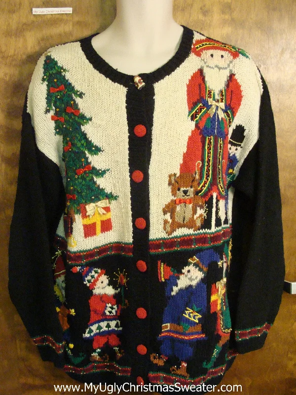 Christmas Yule Log Elves Celebrating Christmas Funny Ugly Sweater for a Christmas Party Christmas Yule Log Elves Celebrating Christmas Funny Ugly Sweater for a Christmas Party