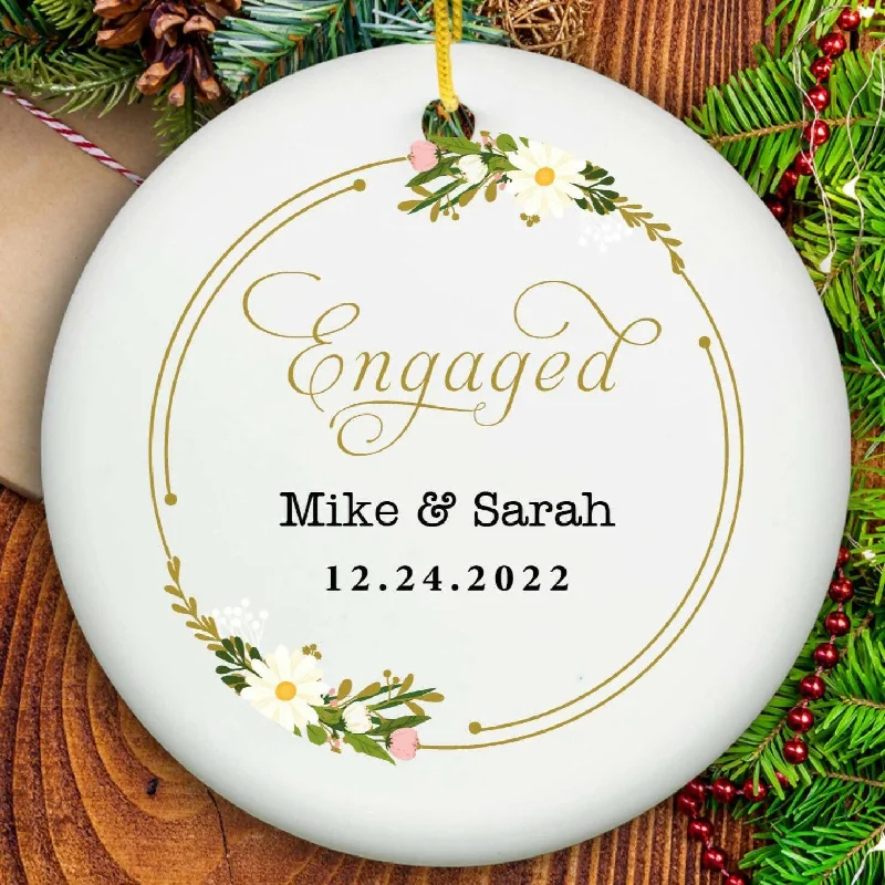 Christmas Classic Music Engagement Day Keepsake Ornament - Ceramic