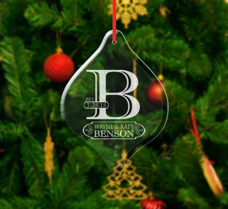Christmas Sparkling Lights Family Name Initial Monogram Christmas Ornament Etched First Christmas Glass Gift For Husband Wife Couple Love Personalize Name Date Wedding Christmas Sparkling Lights Family Name Initial Monogram Christmas Ornament Etched First Christmas Glass Gift For Husband Wife Couple Love Personalize Name Date Wedding