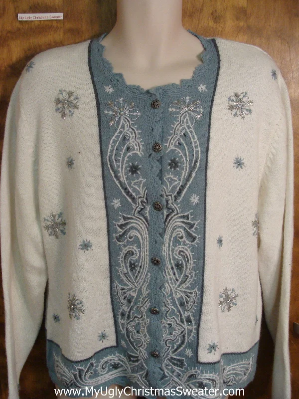 Christmas Cinnamon Scent Fancy 80s Snow Festive Ugly Christmas Sweater