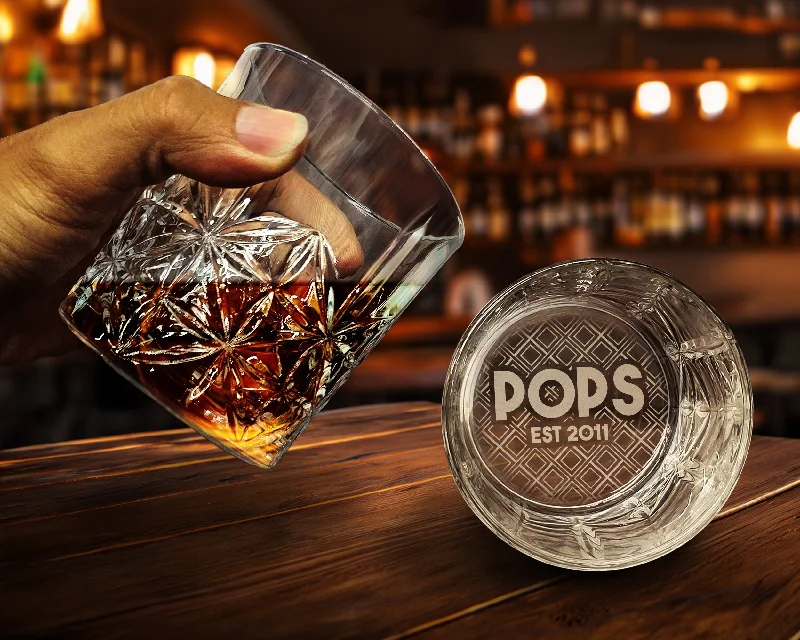 Christmas Magical Moments Fathers Day Whiskey Diamond Retro: Bottom Engraved Tumbler, Scotch Glasses | Luxury Old Fashioned Rock Glasses | Barware for Bourbon Lovers Christmas Magical Moments Fathers Day Whiskey Diamond Retro: Bottom Engraved Tumbler, Scotch Glasses | Luxury Old Fashioned Rock Glasses | Barware for Bourbon Lovers