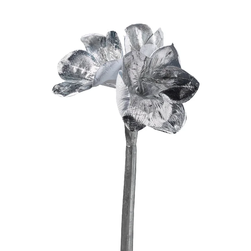 Christmas Jolly Time Metallic Silver Flower