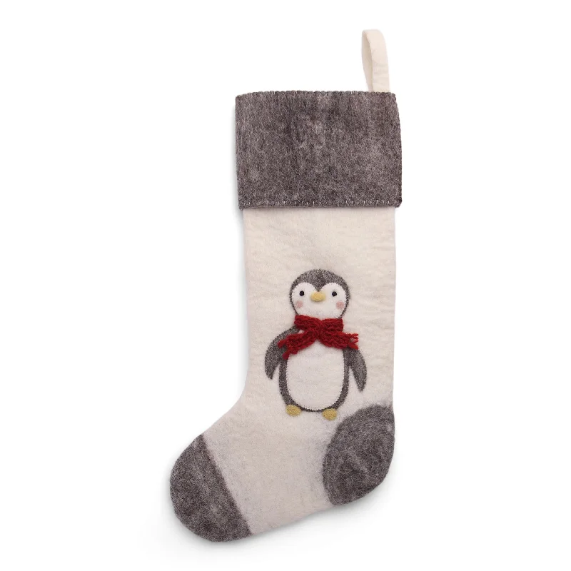 Christmas Countdown Felt Christmas Stocking - Penguin