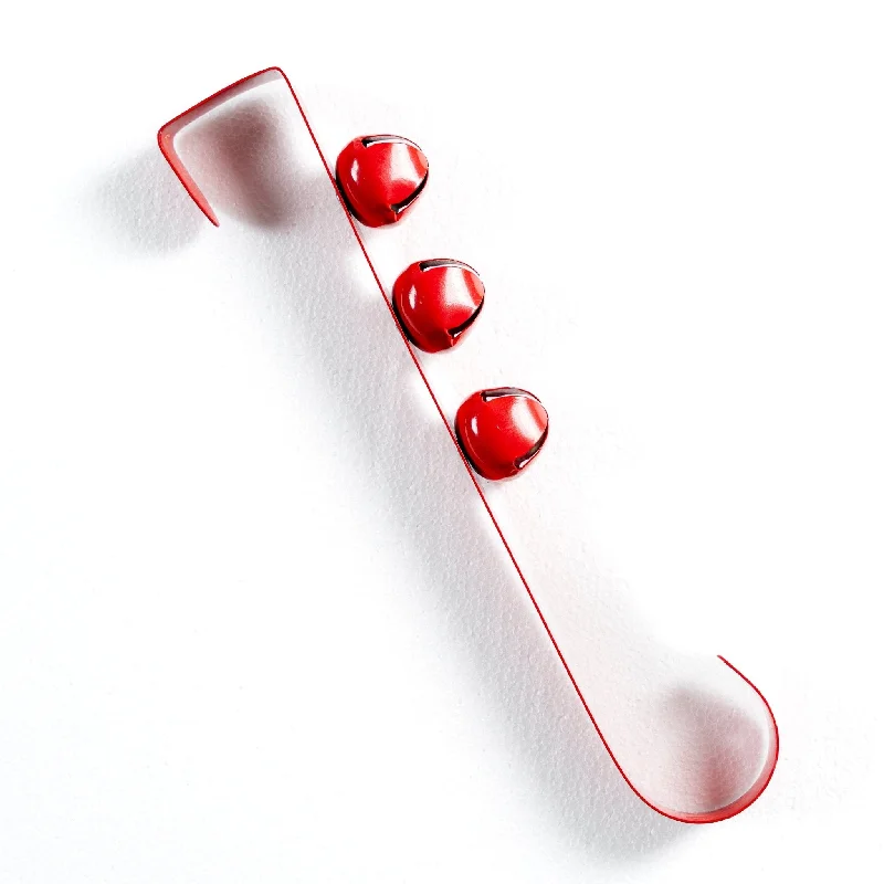 Christmas Tree Glitter Bright Red Jingle Bell Hook