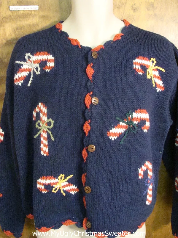 Christmas Jingle Bells Festive Candy Canes Funny Ugly Sweater for a Christmas Party