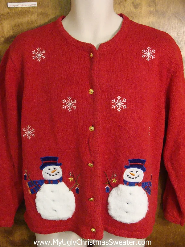 Festive Season Festive Snowmen and Snowflakes Ugly Xmas Sweater