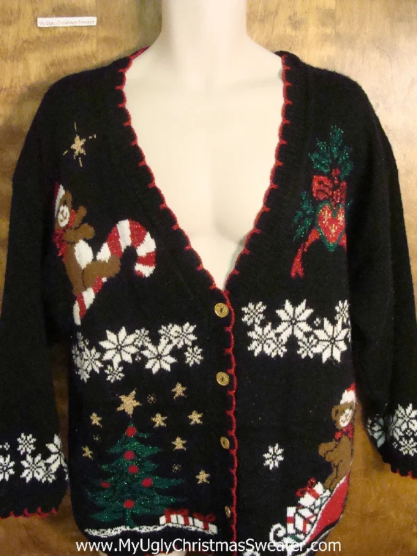 Christmas Celebration Festive Teddy Bear Ugly Xmas Sweater