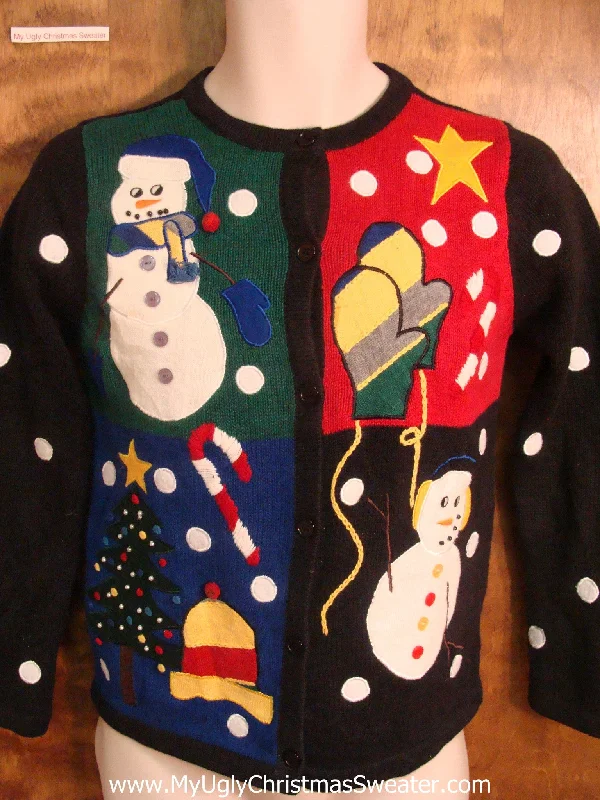 Christmas Traditions Festive Ugly Xmas Sweater with Jolly Snowman