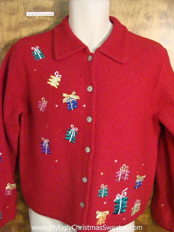 Christmas Snow Angels Floating Gifts Cute Holiday Sweater