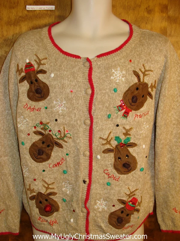 Christmas Snowfall Funny Six Pack of Reindeer Christmas Sweater Vest