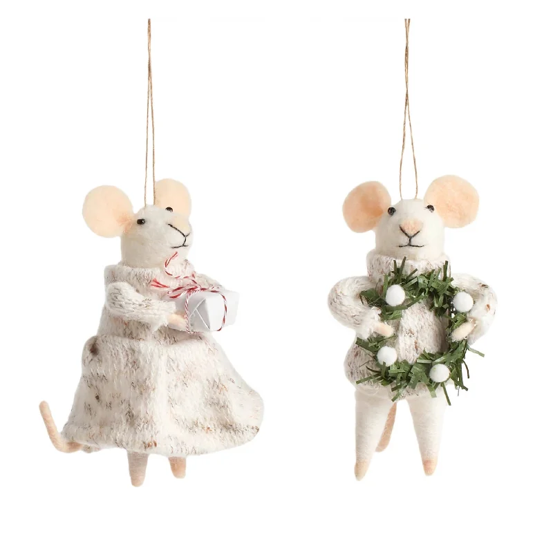 Christmas Baking Gifting Felt Mice Ornaments/Set of 2