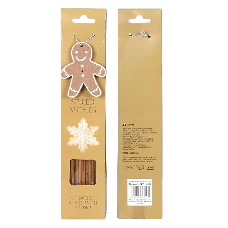 Christmas Jingle Bells Gingerbread Incense Sticks with holder - Spiced Nutmeg CDL002N Christmas Jingle Bells Gingerbread Incense Sticks with holder - Spiced Nutmeg CDL002N