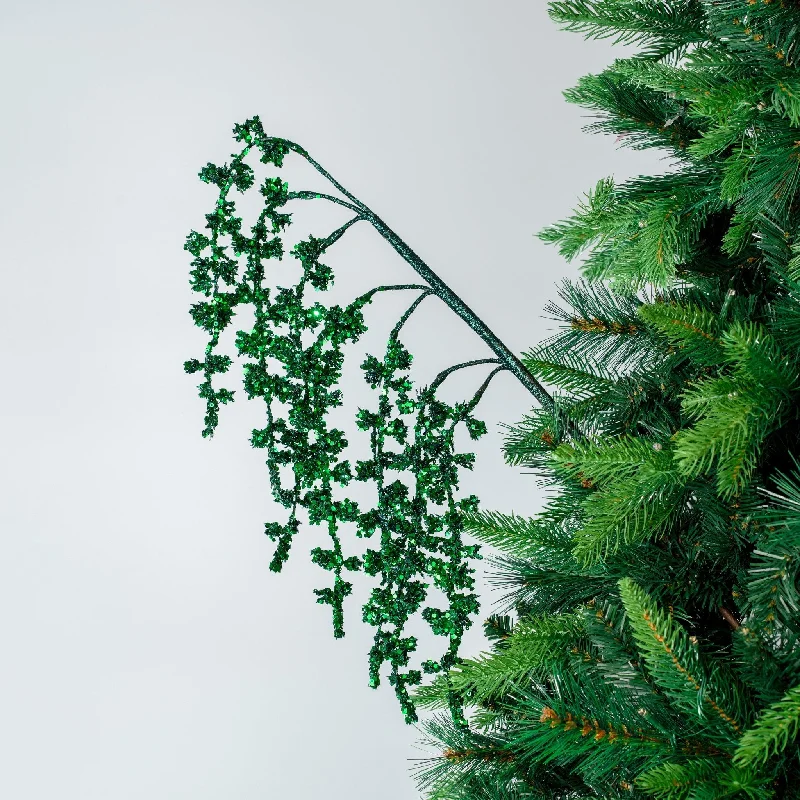 Christmas Yule Log Glitter Spray Festive Pick